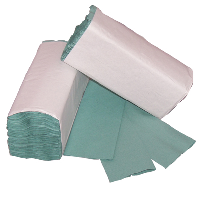 200 x Green 1 Ply C-Fold Multi Fold Hand Paper Towels Tissues